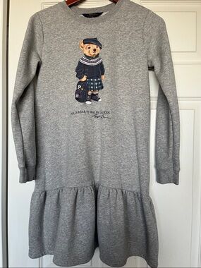 RALPH LAUREN Blue Label | Girls Polo Bear Fleece Dress Sz